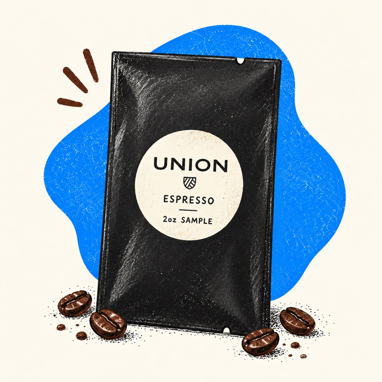 Hand-drawn 2oz sample pack of Espresso Blend
